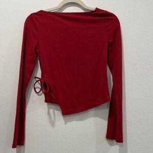 Lucy in the Sky Red Long-Sleeve Side-Tie Top